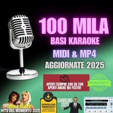 BASI KARAOKE MIDI Raccolta Completa 100 Mila Aggiornate Agosto 2025 + Sanremo 25