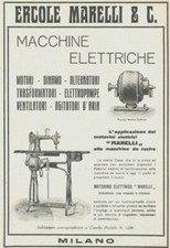 PUBBLICITA' 1918 ERCOLE MARELLI MILANO MACCHINE ELETTRICHE DINAMO MOTORI POMPE