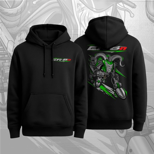 Felpa con cappuccio moto