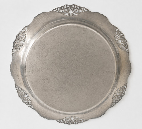Vassoio antico rotondo metallo - vassoio,