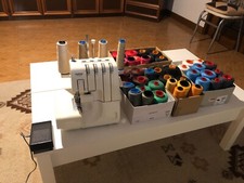 MACCHINA DA CUCIRE  brother lock 640d CON VARI FILI MISTO COLORE TAGLIACUCI