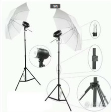 Foto video Kit luci studio 2x illuminatori flash dynasun sdw80 cavalletti