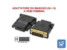 Adattatore HDMI Femmina DVI-I Dual Link Maschio (24+5) Scheda Grafica Monitor