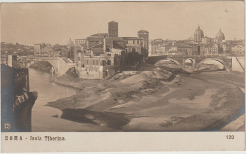 Cartolina isola tiberina - cartolina,