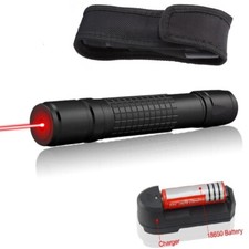 Puntatore laser rosso messa a fuoco regolabile 650nm raggio visibile con caricatore e batteria US