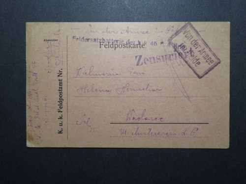 Austria wwi censurato feldpost - austria,