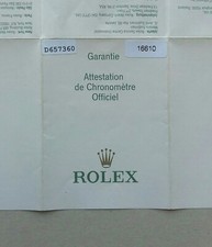 ROLEX Guarantee Warranty Booklet Paper Submariner 16610 16610LV  "Ghiera Verde" 