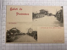 Cartolina Postale Paesaggistica Piossasco La Stazione 1 Fermata Del Tram Torino