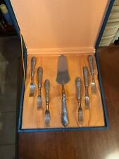 SET NUOVO DI POSATE DESSERT IN ARGENTO, ANNI 50