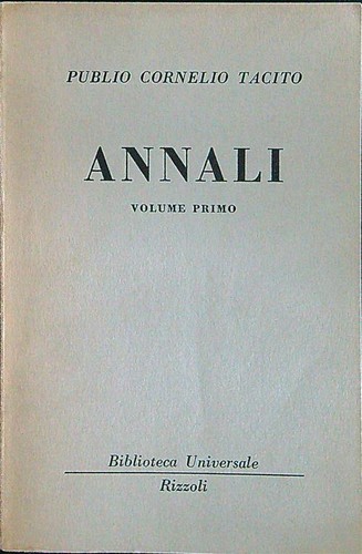 Annali volume primo tacito bur - volume,