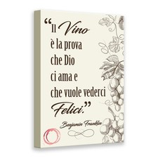 Quadro con frase sul vino di