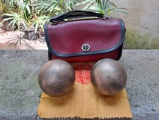 Bocce professionali del nonno (Vintage anni sessanta) con sacca e panno