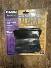 NUOVO Casio Audio TR-101CP Nero Plastica Am/fm Viaggio Digitale Orologio Radio**SIGILLATO*