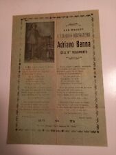 Foglio volante in onore di Adriano Benna (bersagliere, 8° reggimento)