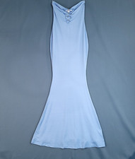 Thatssofetch Women's Blue Miami Maxi Party Cocktail Dress Sexy Strapless Size 4