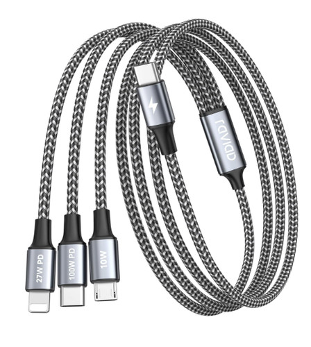 Cavo usb 3in1 - usb-c, 100w