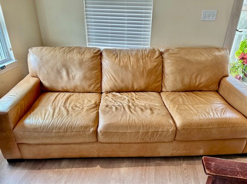 Natuzzi italian leather sofa - leather,