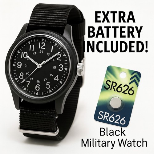 Orologio militare nero - orologio,