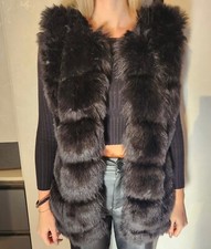 pellicia nera gilet 