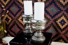 candelabro in vetro e foglia