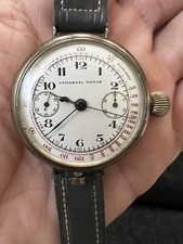 UNIVERSAL  MONOPULSANTE QUADRANTE CERAMICA ARGENTO CHONOGRAPH CRONOGRAFO