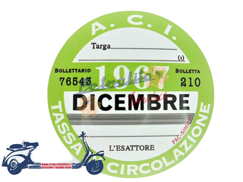 Bollo adesivo vintage 1967