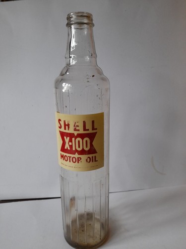 Shell x100 quart oil bottle - shell,