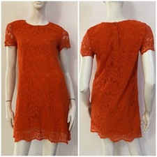 ZARA Vestito abito arancione pizzo Tg S