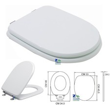 COPRIWATER ARETUSA IN LEGNO BIANCO CON CERNIERE UNIVERSALI SEDILE COPRI WC