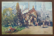 9904 CARTOLINA UFFICIALE ESPOSIZIONE MILANO 1906 CHIOSCO ACQUE DI BOGNANCO