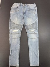 Jeans H&M 32x32 blu skinny fit lavaggio leggero denim uomo elasticizzato anticato