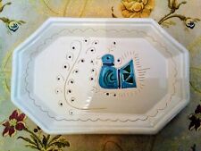 Vassoio piatto portata Artigianato Sardo. Ceramica pavoncella Gallinella.