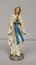 STATUA DELLA MADONNA DI LOURDES CM 20 IN MARMO RESINA PIENA DECORATA A MANO