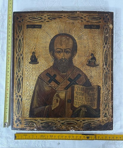 Antica icona russa san nicola - antica,