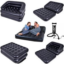DIVANO MATRIMONIALE GONFIABILE 5 IN 1 MATERASSO SDRAIO DIVANO LETTO GONFIABILE + POMPA MANO OMAGGIO