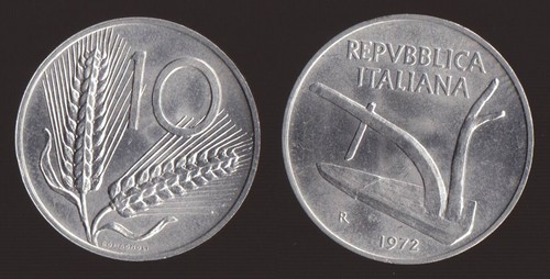 Lire 1972 spighe aratro - lire,