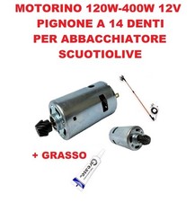 Motorino  12V a 14 Denti 120W-400W per Abbacchiatore Scuotiolive + Grasso