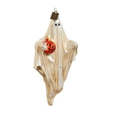 Ornamento vetro zucca fantasma Raz Eric Cortina 5,5" retrò vintage decorazione Halloween