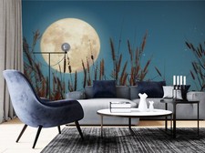 Carta da parati 3D notte luna