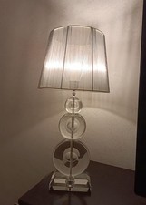 OTTAVIANI LAMPADA IN CRISTALLO GEMME ACCIAIO ARREDO DA TAVOLA TESSUTO