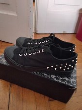 scarpe donna in tela nere con