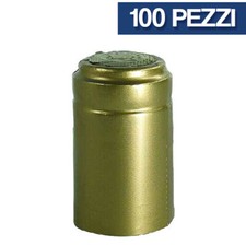 CAPSULE TERMORETRAIBILI ORO TAPPI BOTTIGLIE VINO STRAPPO APERTURA PZ 100 (31440)