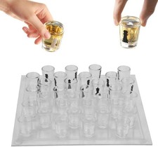 Set di scacchi in vetro trasparente, 25 x 25 cm, scacchiera in vetro con 32 pezz