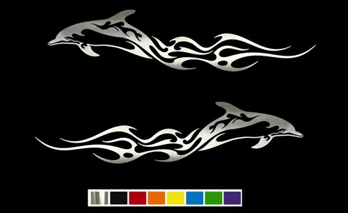 Swimming dolphin flame - (2),