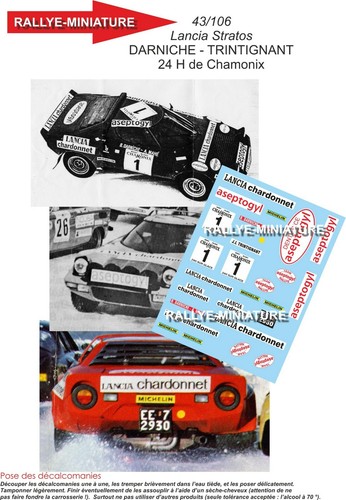 Decals ref 43106 lancia - 1/24,
