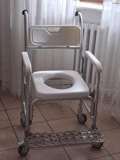 SEDIA COMODA WC CON RUOTE ANZIANI DISABILI