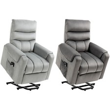 HOMCOM Poltrona Relax Alzapersona Massaggiante Reclinabile a 135° e Telecomando