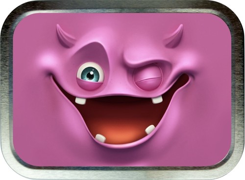 Pink monster face - pink,