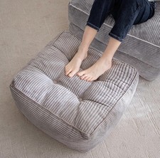 Gray corded fabric tufted - fabric,
