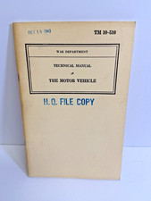 1940 WAR DEPT TM 10-510 MOTOR